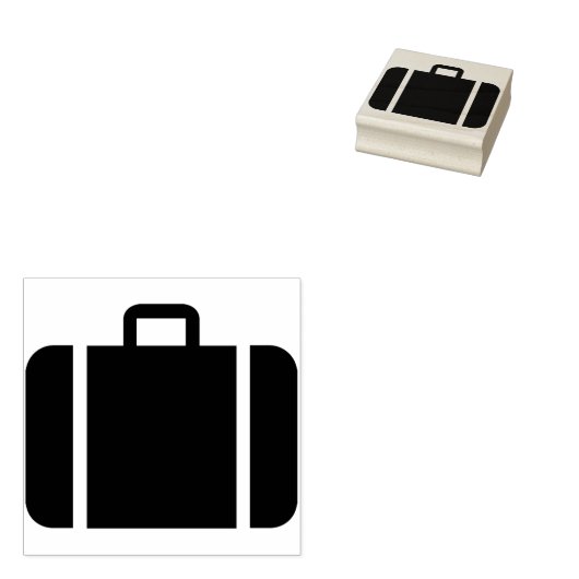 Tampons Encreurs timbre d'art silhouette de valise (Tamponné)