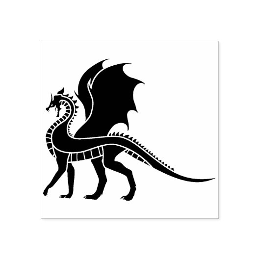 Tampons Encreurs timbre d'art silhouette du dragon ailé (Impression)