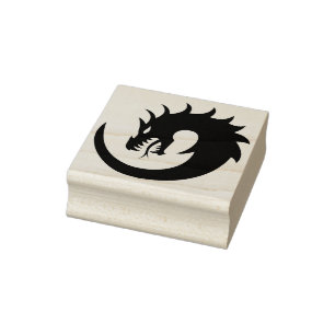 Tampons Encreurs timbre d'art silhouette du dragon cercle