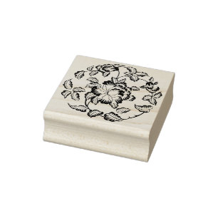 Tampons Encreurs Timbre d'art silhouette motif fleur de pivoine