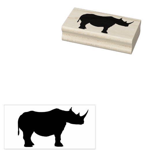 Tampons Encreurs timbre d'art silhouette rhino (Tamponné)