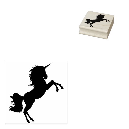 Tampons Encreurs timbre d'art silhouette unicorne (Tamponné)