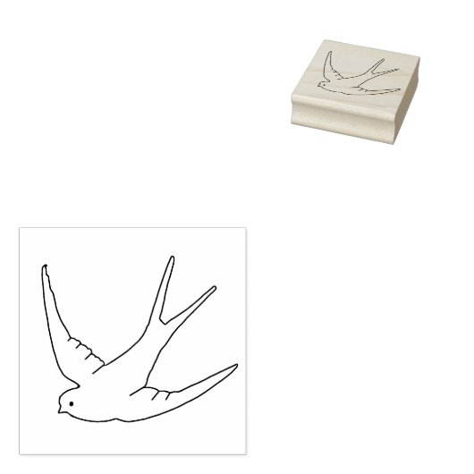 Tampons Encreurs Timbre d'art volant d'oiseaux hirondelles (Tamponné)