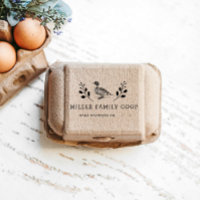 Timbre de carton d'oeuf de canard de ferme rustiqu