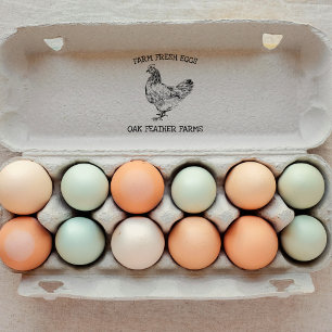 Tampons Encreurs Timbre de carton d'oeuf frais de ferme
