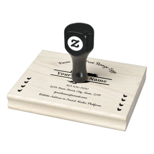 Tampons Encreurs Timbre de carton d'oeuf Poulet Split Monogramme Fe (Tampon)