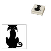 Tampons Encreurs Timbre de chat noir Halloween vintage (Tamponné)