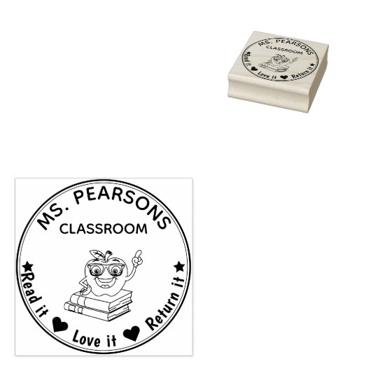 Tampons Encreurs Timbre De Classe Avec Pomme - Timbre En Bois (Tamponné)