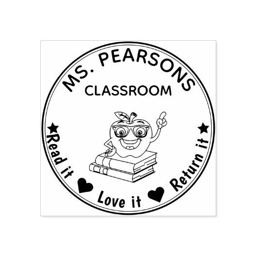 Tampons Encreurs Timbre De Classe Avec Pomme - Timbre En Bois (Impression)