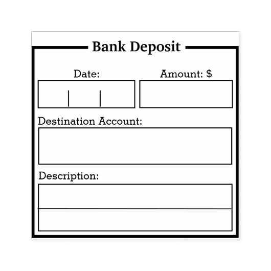 Tampons Encreurs Timbre de comptabilisation des dépôts bancaires (Impression)