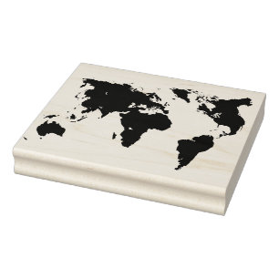 Tampons Encreurs Timbre de conception de continent de carte du mond