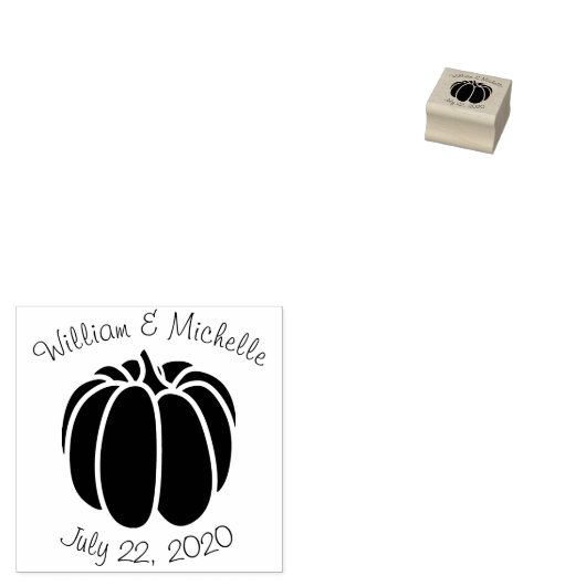 Tampons Encreurs Timbre de Faire-part en bois de patchs citrouille (Tamponné)