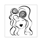 Tampons Encreurs Timbre de fille rétro (Impression)