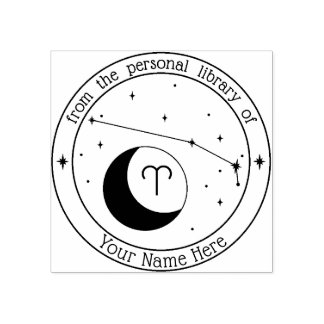 Tampons Encreurs Timbre de livre Zodiac personnalisé Aries