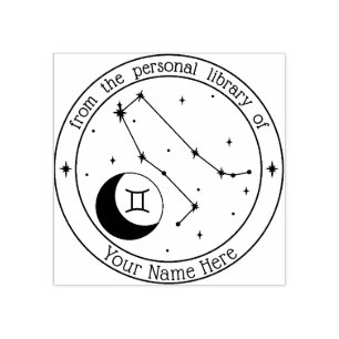 Tampons Encreurs Timbre de livre Zodiac personnalisé Gemini