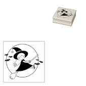 Tampons Encreurs Timbre de sorcière de petite fille volant (Tamponné)