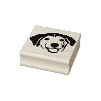timbre de visage de chien chiot