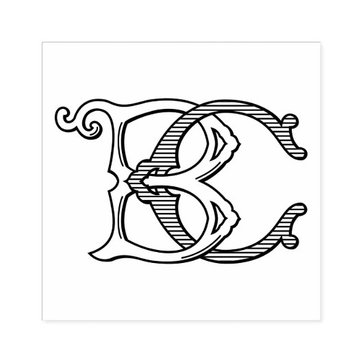 Tampons Encreurs Timbre d'encre en caoutchouc BC Monogram CB (Impression)