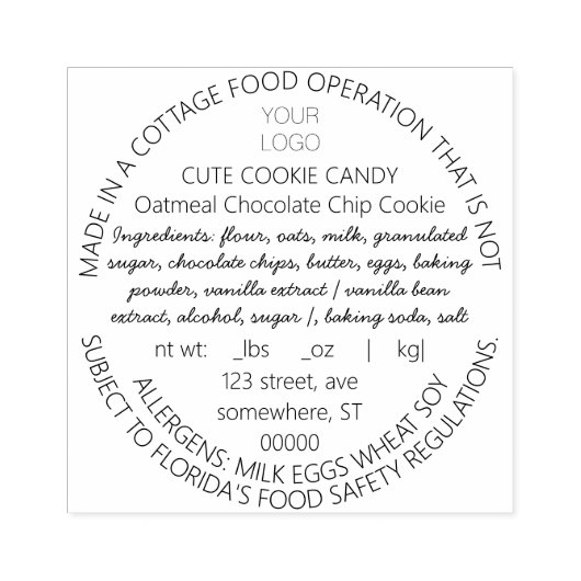 Tampons Encreurs Timbre d'ingrédients personnalisables (Impression)