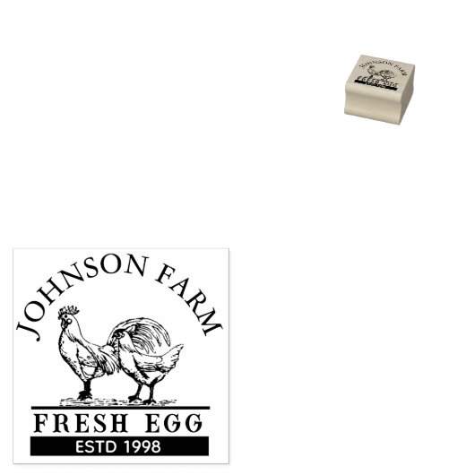 Tampons Encreurs timbre d'oeuf de poulet personnalisé (Tamponné)