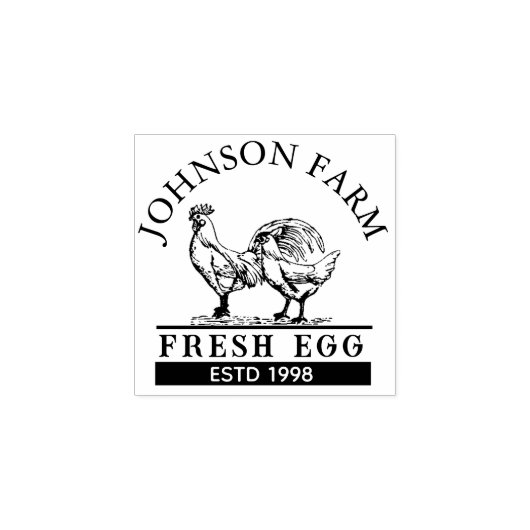 Tampons Encreurs timbre d'oeuf de poulet personnalisé (Impression)