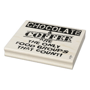 Tampons Encreurs Timbre Drôle Chocolat & Café Wood Art, 4 x 5