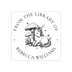 Tampons Encreurs Timbre du livre de la bibliothèque de la licorne m