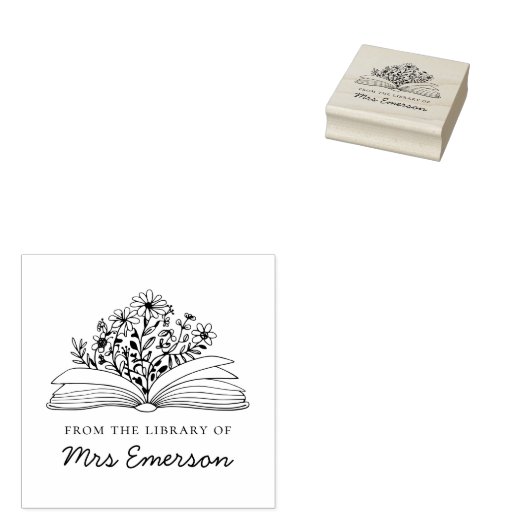 Tampons Encreurs Timbre du livre de l'enseignant floral (Tamponné)