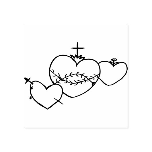 Tampons Encreurs Timbre du logo du Rosaire du coeur (Impression)