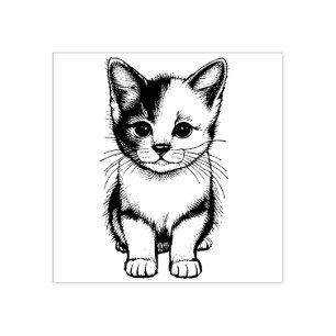Tampons Encreurs Timbre En Bois Cute Kitten Pour Amoureux de les ch
