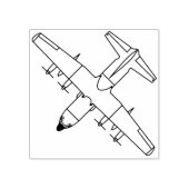 Tampons Encreurs Timbre en bois de vue de dessus de l'avion C-130 H (Impression)
