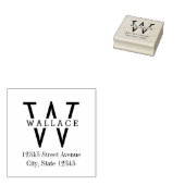 Tampons Encreurs Timbre en bois initial élégant (Tamponné)