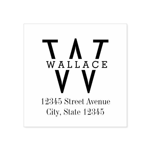 Tampons Encreurs Timbre en bois initial élégant (Impression)