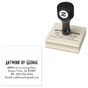 Tampons Encreurs Timbre en bois personnalisé 2,5 x 2,5