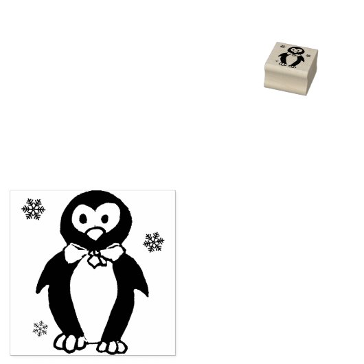 Tampons Encreurs Timbre en bois - pingouin (Tamponné)