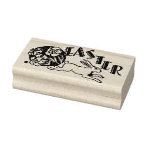 Tampons Encreurs Timbre en caoutchouc antique Bunny de Pâques vinta