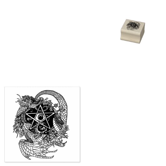 Tampons Encreurs Timbre en caoutchouc Art Nouveau Pentacle Dragon (Tamponné)