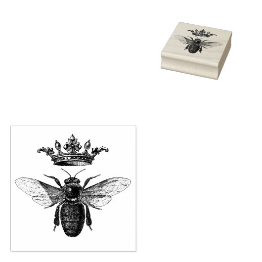 Tampons Encreurs Timbre en caoutchouc avec l'abeille de la reine vi (Tamponné)