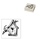 Tampons Encreurs Timbre en caoutchouc Birdhouse et Branches (Tamponné)