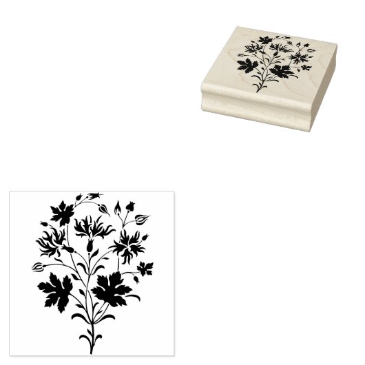 Tampons Encreurs Timbre en caoutchouc bleu Fleur sauvage (Tamponné)