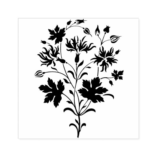 Tampons Encreurs Timbre en caoutchouc bleu Fleur sauvage (Impression)