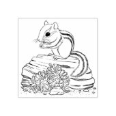Tampons Encreurs Timbre en caoutchouc Chipmunk et Pine Cones (Impression)