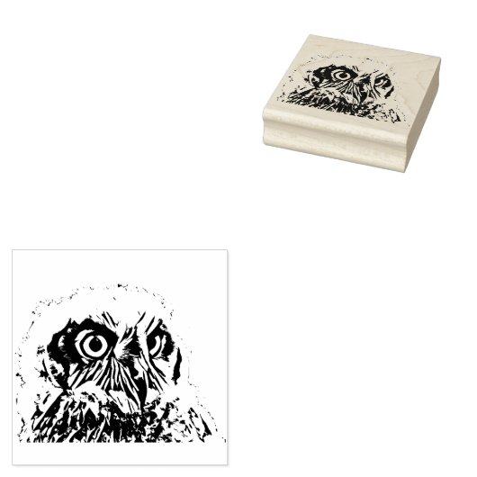 Tampons Encreurs Timbre en caoutchouc - Chouette tachée (Tamponné)