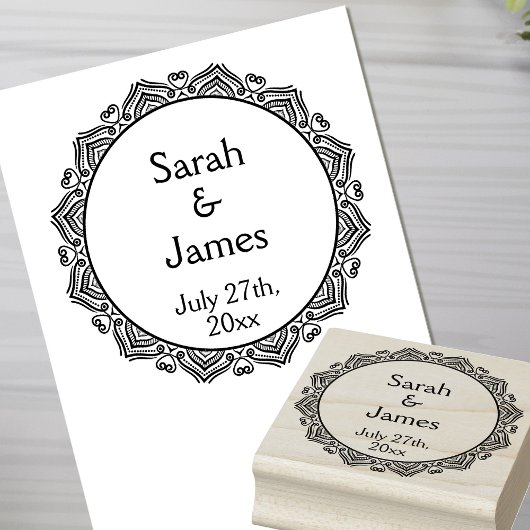 Tampons Encreurs Timbre en caoutchouc Coeur ornemental pour Mariage