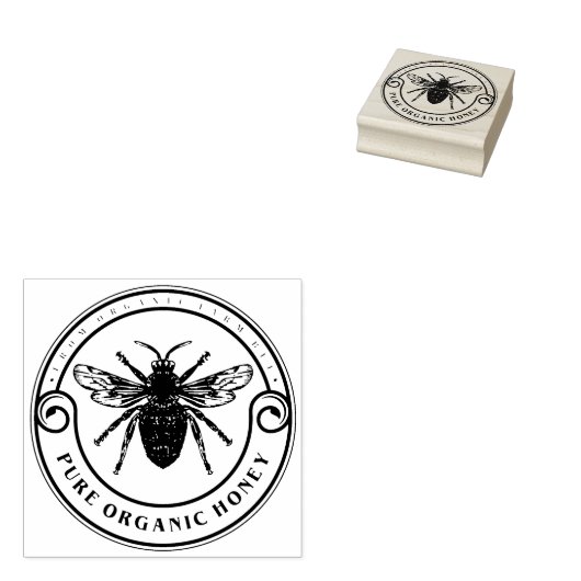 Tampons Encreurs Timbre en caoutchouc d'abeille (Tamponné)