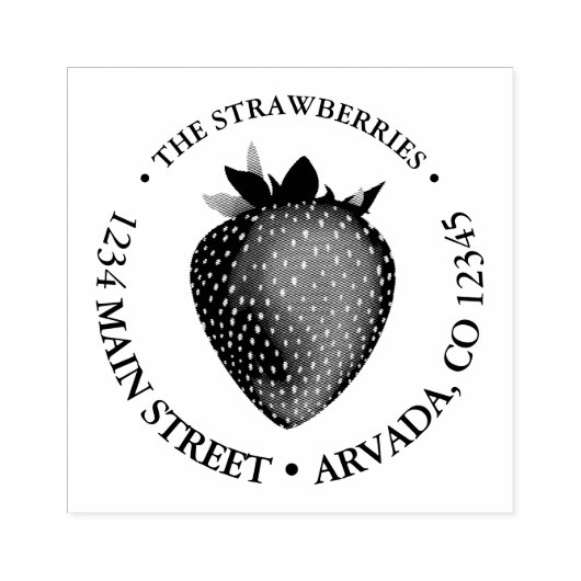 Tampons Encreurs timbre en caoutchouc d'adresse de fraise (Impression)