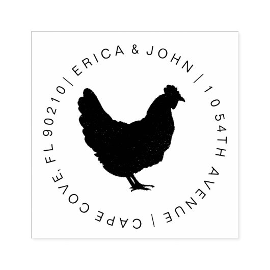 Tampons Encreurs Timbre en caoutchouc d'adresse personnalisée, poul (Impression)