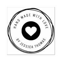 Timbre en caoutchouc d'amour artisanal