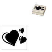 Tampons Encreurs Timbre en caoutchouc d'art en bois trois coeurs (Tamponné)