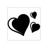 Tampons Encreurs Timbre en caoutchouc d'art en bois trois coeurs (Impression)